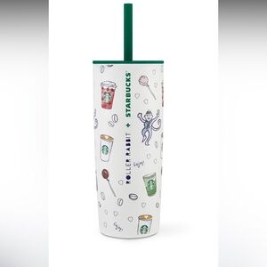 Starbucks Roller Rabbit White and Green Tumbler